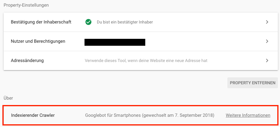 Eigener Screenshot der GSC