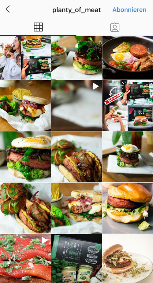 Die vegane Burgermanufaktur Planty of Meat setzt seit kurzem auf gut ausgeleuchtete Produktbilder.