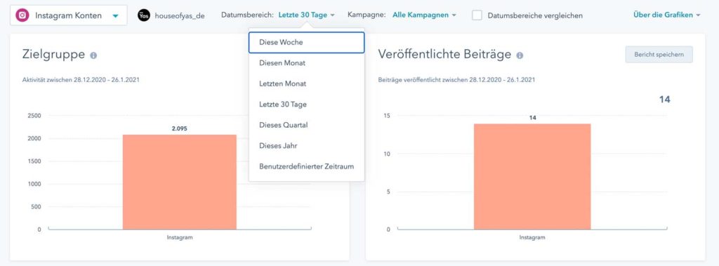 Instagram Apps und Tools: Hubspot