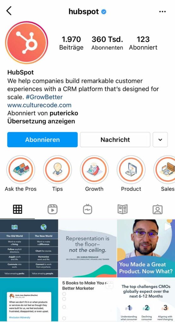 MarTech Marketing: HubSpot Instagram