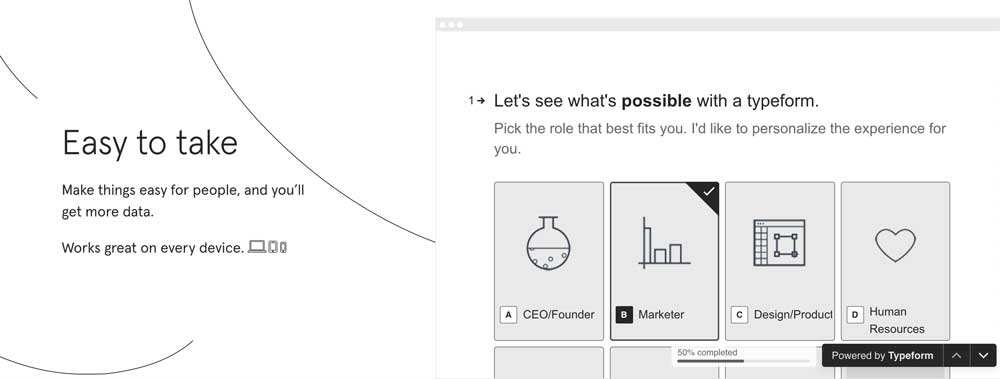 MarTech Marketing: Typeform On-Site-Demo