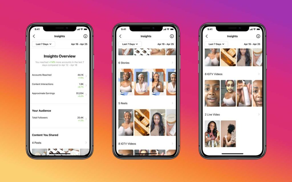 Instagram: Insights für Reels/Live