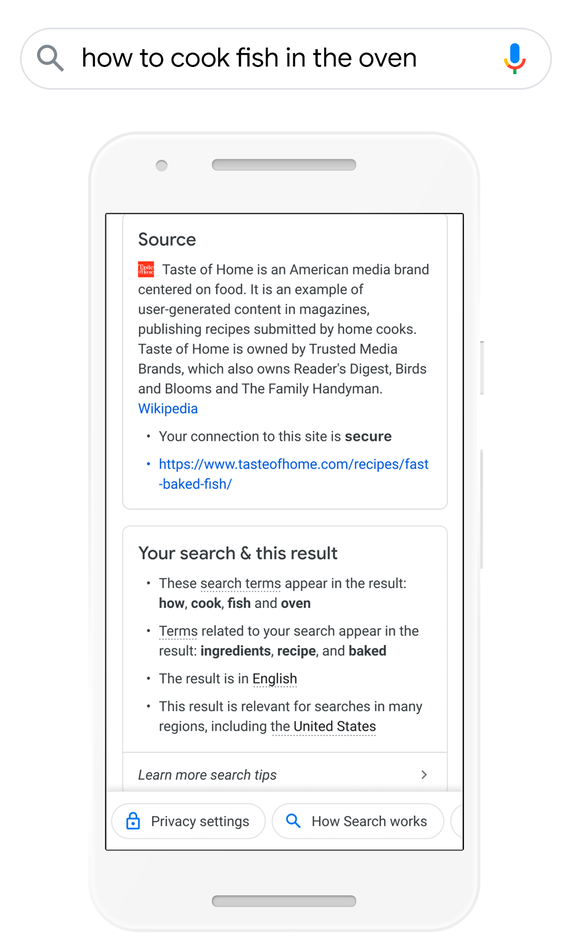 Google: Erklärungen für Suchergebnisse