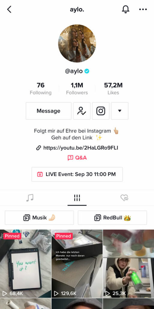TikTok: Gepinnte Videos in Profilübersicht